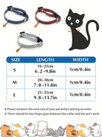 Striped Cat Collar, Lightweight Adjustable Cat Collar With Tie Pendant, Used For Wedding Party Decoration