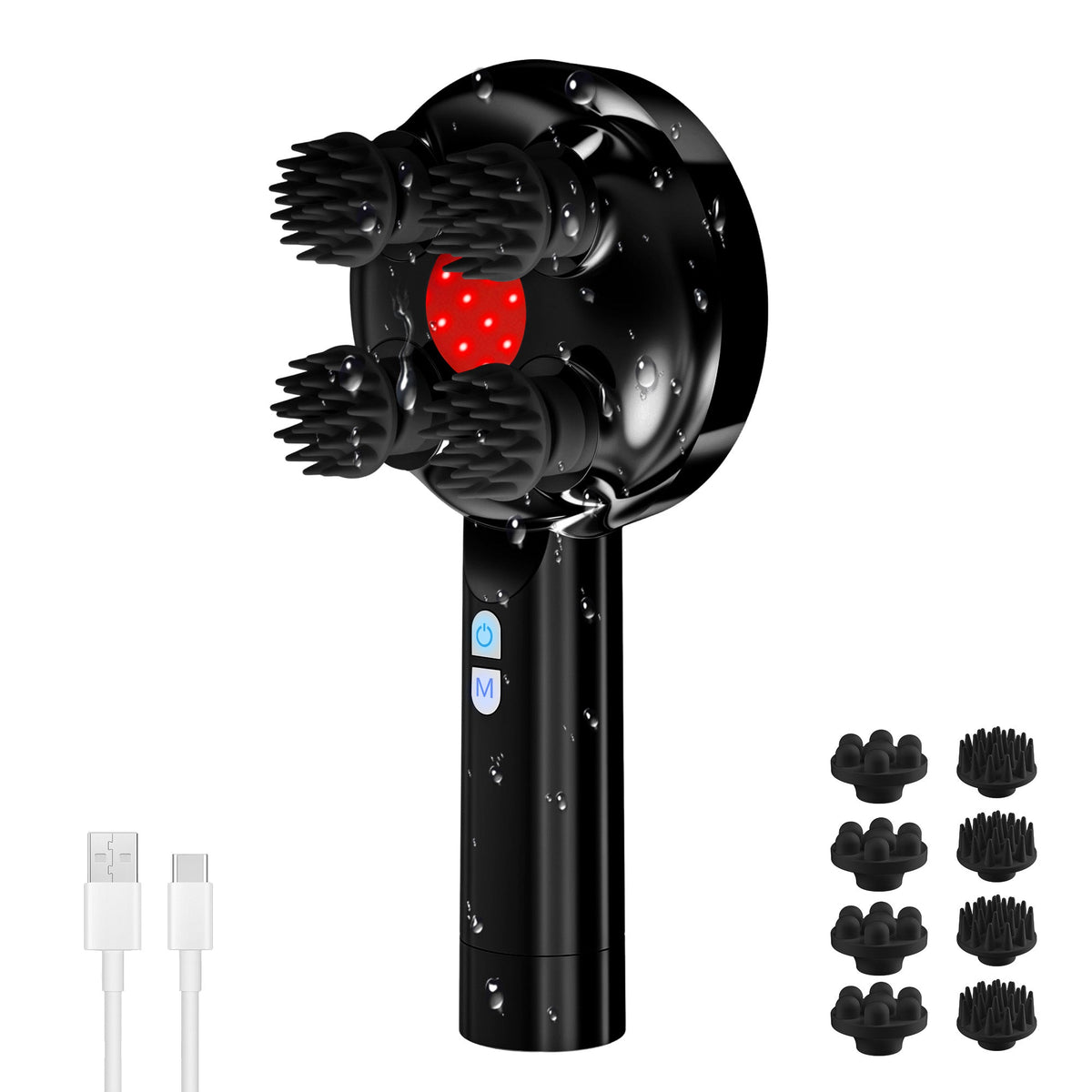 Cordless Handheld Scalp Massager with 8 Silicone Claws - 4507