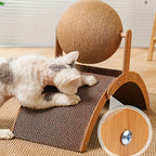 Cat Scratching Ball & Post 2-in-1 with Hanging Ball Toy – Extra Tall Sisal Cat Scratcher for Claw Sharpening