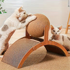 Cat Scratching Ball & Post 2-in-1 with Hanging Ball Toy – Extra Tall Sisal Cat Scratcher for Claw Sharpening