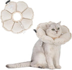H HIDREAM Soft Cat Cone Collar， Cute Adjustable Cat Recovery Collar，Elizabethan e Collar that can Protect Head and Foot Wounds，Egg White All-Season Style