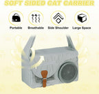 Bubble Cat Carrier, Travel Pet Carrier Soft Sided Breathable Cat Carrying Case for Kitten Small Dogs Up to 14.3 lbs (White), Intended for Hiking/Camping/Traveling
