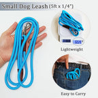 WYuZe 5FT Puppy Leash + Chew Proof Dog Leash with Shock Absorption for Small Dogs, Blue