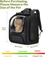 Pecute Cat Backpack Carrier, Large Space Cat Bubble Backpack, Breathable Cat Carrier, Shaded Dog Backpack Carrier, Ergonomic 3D Design for Travel, Hiking, Suitable for Shopping, and Vet, Black