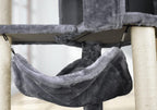 YUNIQUE Cat Tree with Cat Condo and Big Hammock, Grey