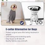 Dog Recovery Suit for Surgery Dog Onesie for Female and Male E-Collar Alternative Anti Shedding Pajamas Long Sleeve Claming Bodysuit Gray XL