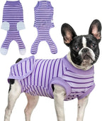 Dog Recovery Suit, Surgical Recovery Suit for Male Female Dogs Cats Spayed Onesie After Surgery, Dog Post Surgery Suit Anti Licking & Biting Surgical Shirt with Pee Hole，Purple Medium