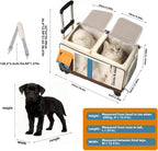 Large Cat Carrier with Wheels for 2 Cat, Double Rolling Pets Carrier on Wheel, Folding Soft-Sided Carriers with Telescopic Handle, Shoulder Strap Removable Soft-Sided Bag for Car, Vet, Outing