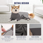Dog Recovery Suit for Surgery Dog Onesie for Female and Male E-Collar Alternative Anti Shedding Pajamas Long Sleeve Claming Bodysuit Gray XL