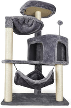 YUNIQUE Cat Tree with Cat Condo and Big Hammock, Grey
