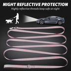 Long Dog Leash XiaZ Training Leashes 10/15/20/30/50/100ft Long Lead for Dogs 30ft Training Leash for Outside Pink 30 Foot Nylon Padded Handle Reflective Hiking Yard
