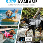 AOFITEE Dog Life Jacket, Vest for Swimming, High Flotation Swim with Rescue Handle and Reflective Stripe, Lifesaver Swimsuit for Boating Summer Pool