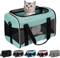 Cat Carrying Case Pet Dog Carrier Soft-Sided Cat Bag Airline Approved, Pet Travel Carrier Up to 15 Lbs, Collapsible Cats Carrier Dog Carrier for Medium Small Cats Dogs(17x11x11 Green)