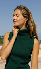 Andrea Cashmere Turtleneck Tank