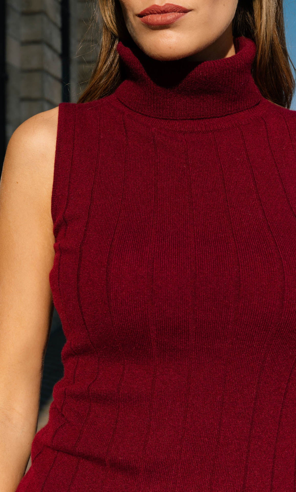 Andrea Cashmere Turtleneck Tank
