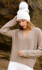 Cable-Knit Cashmere Beanie