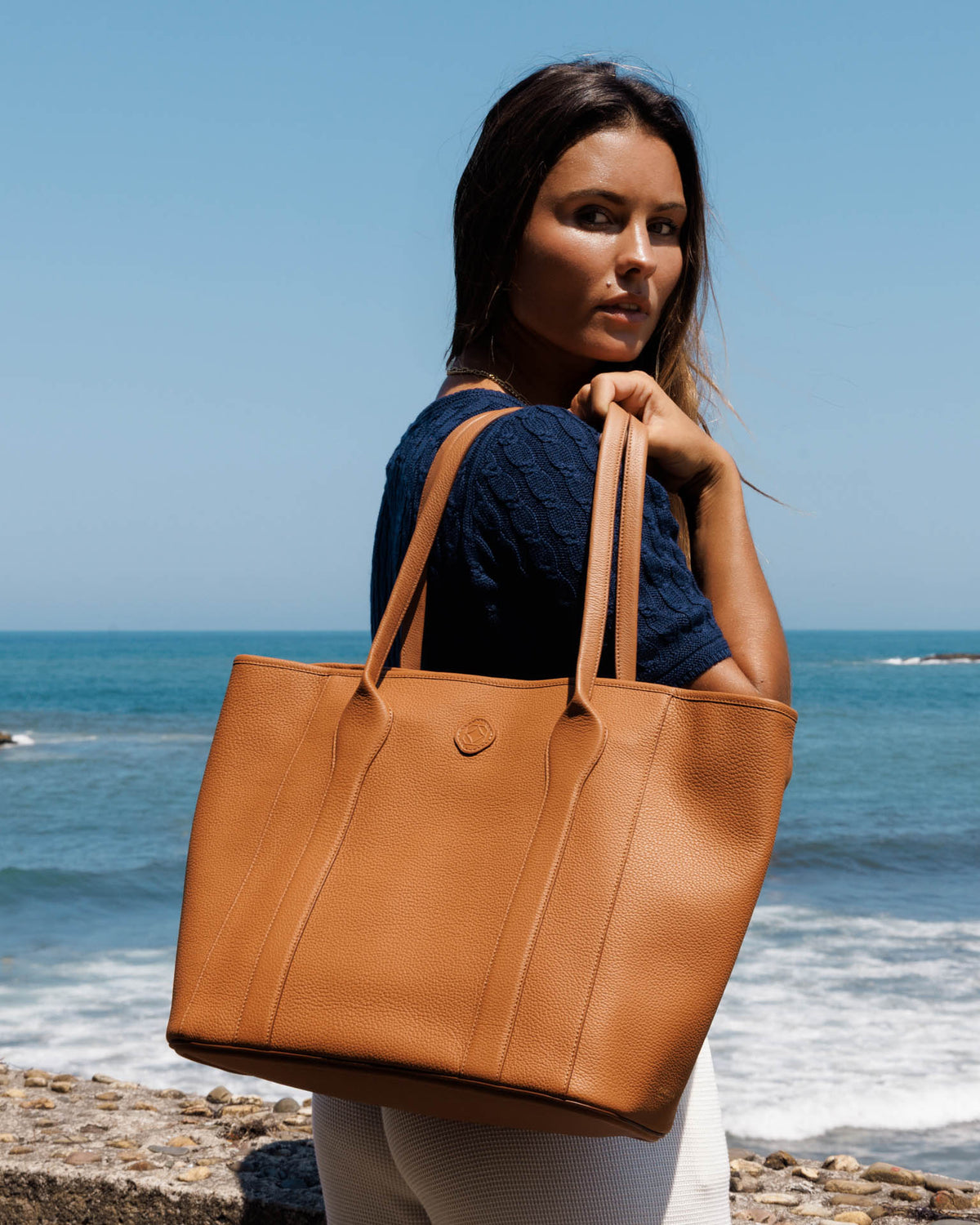 Madame Italian Leather Tote Bag