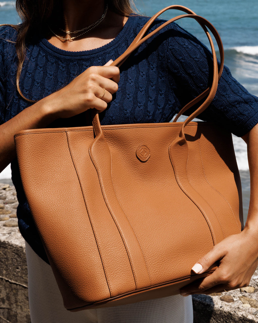 Madame Italian Leather Tote Bag