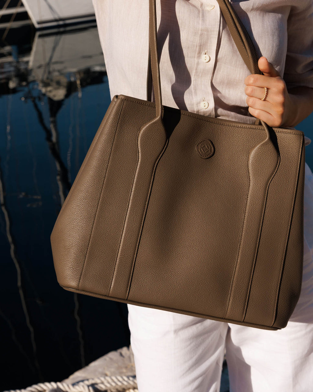 Madame Italian Leather Tote Bag