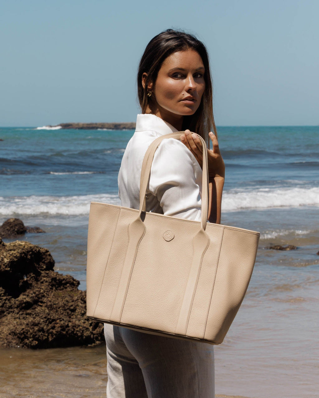 Madame Italian Leather Tote Bag
