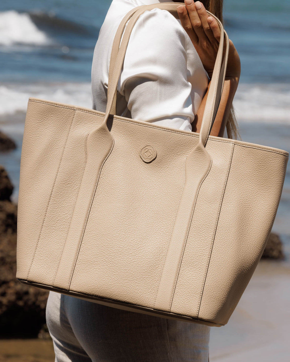 Madame Italian Leather Tote Bag