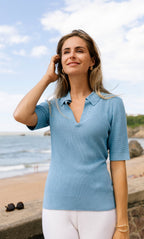Mara Silk Knit Polo
