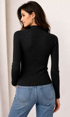 Mia Cashmere Mock Neck Sweater