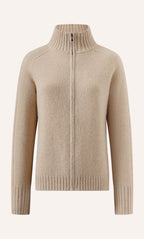 Nevara Zipper Cardigan - Cashmere & Silk