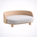 Velvet Pet Sofa Bed – Solid Beech Wood Frame