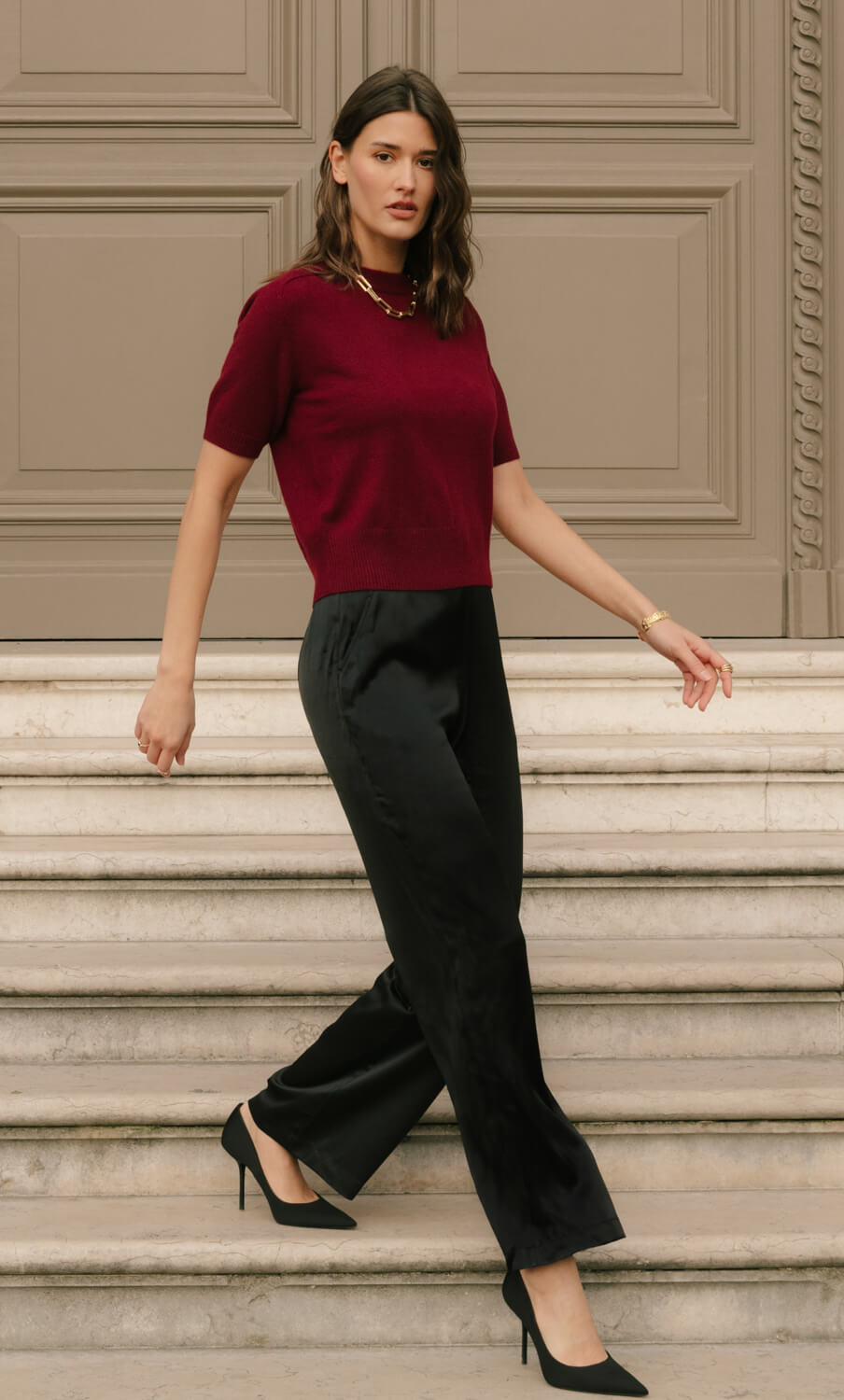Vittoria Short-Sleeve Cashmere Sweater