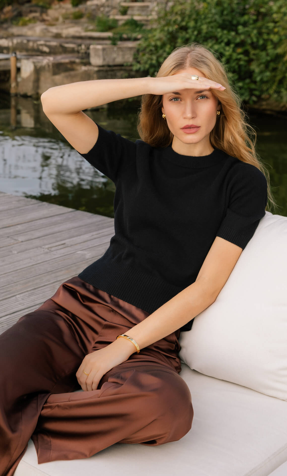 Vittoria Short-Sleeve Cashmere Sweater