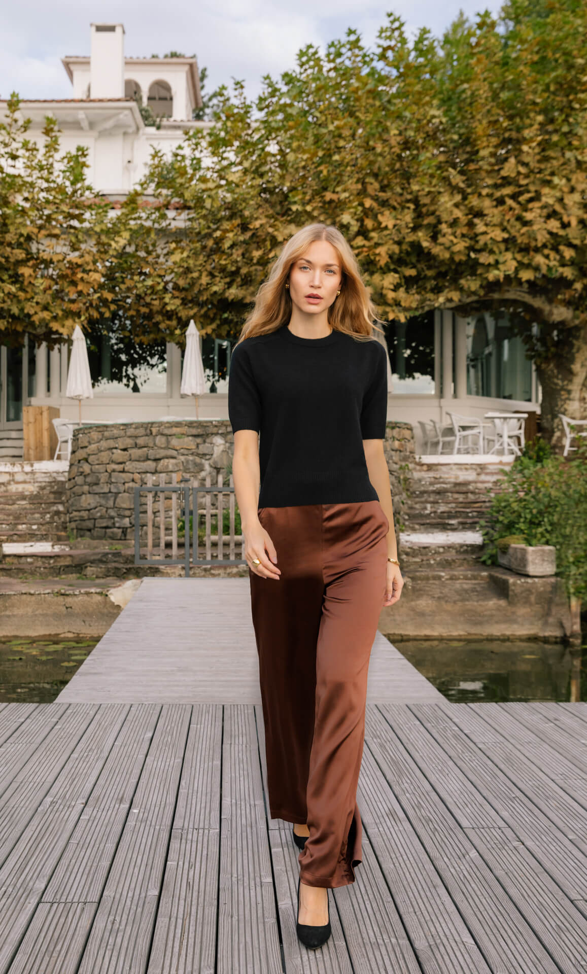 Vittoria Short-Sleeve Cashmere Sweater