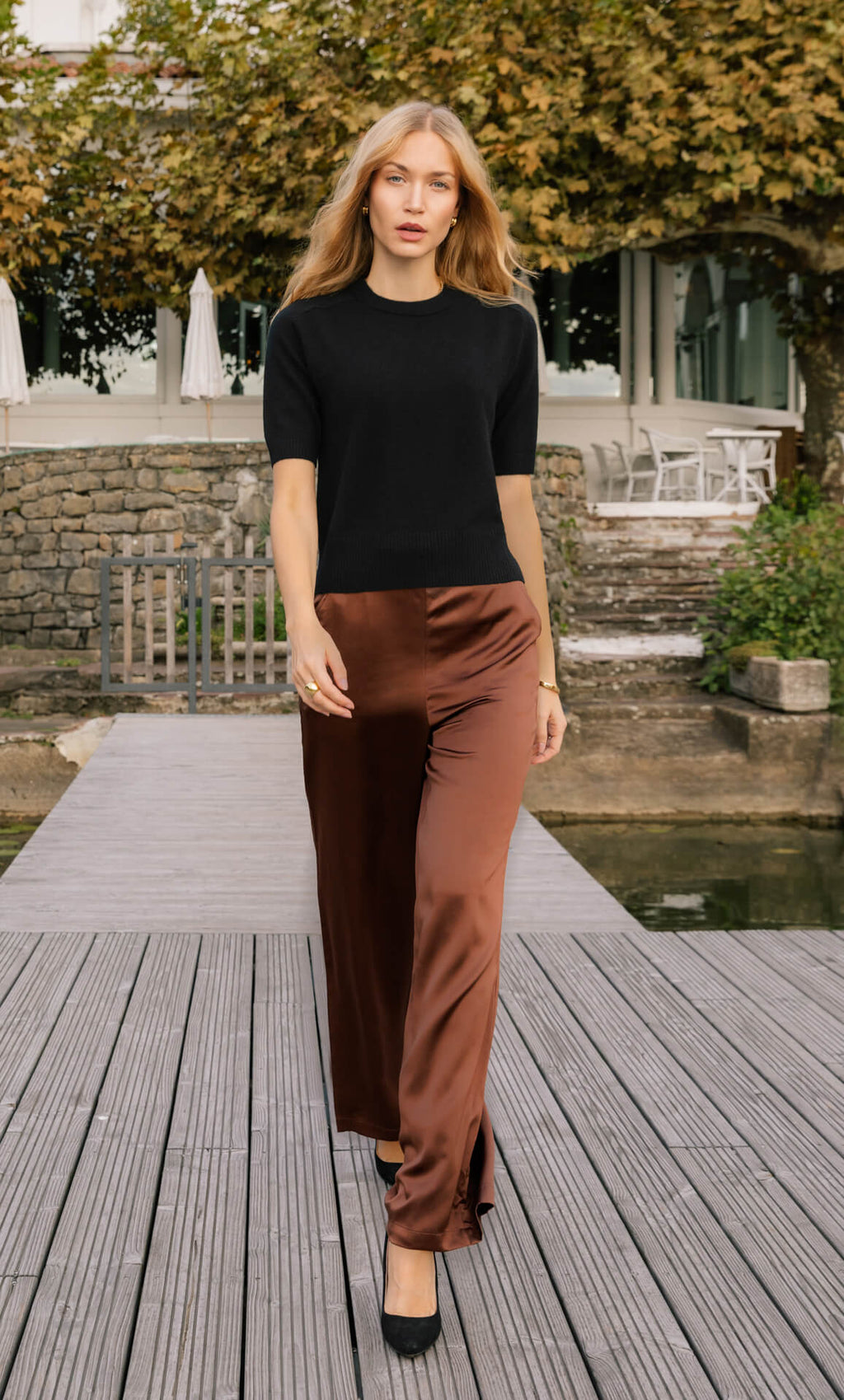 Vittoria Short-Sleeve Cashmere Sweater