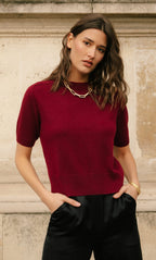 Vittoria Short-Sleeve Cashmere Sweater