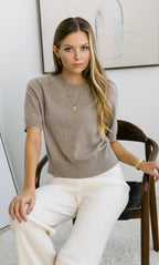 Vittoria Short-Sleeve Cashmere Sweater
