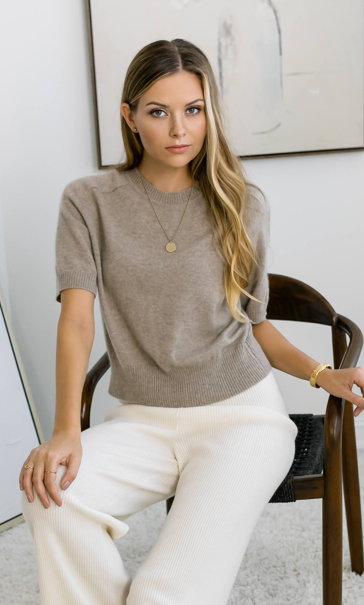 Vittoria Short-Sleeve Cashmere Sweater