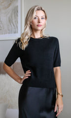 Vittoria Short-Sleeve Cashmere Sweater