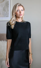 Vittoria Short-Sleeve Cashmere Sweater