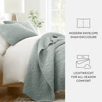 3-Piece Floral Stitch Quilted Coverlet Set