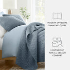 3-Piece Floral Stitch Quilted Coverlet Set