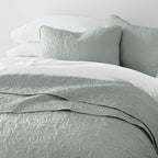 3-Piece Floral Stitch Quilted Coverlet Set