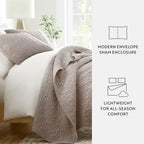 3-Piece Floral Stitch Quilted Coverlet Set