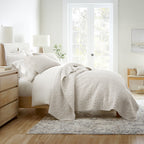 3-Piece Floral Stitch Quilted Coverlet Set