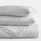 3-Piece Floral Stitch Quilted Coverlet Set