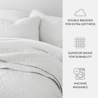 3-Piece Floral Stitch Quilted Coverlet Set
