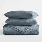 3-Piece Floral Stitch Quilted Coverlet Set