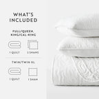 3-Piece Floral Stitch Quilted Coverlet Set