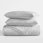 3-Piece Floral Stitch Quilted Coverlet Set