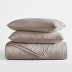 3-Piece Floral Stitch Quilted Coverlet Set