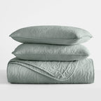 3-Piece Floral Stitch Quilted Coverlet Set